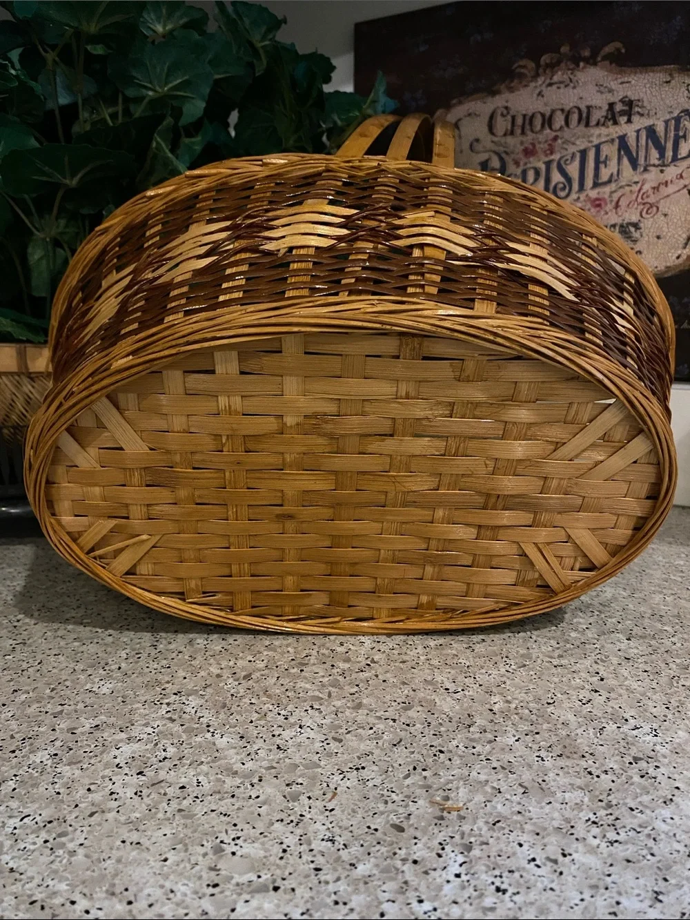2 Handwoven Vintage Baskets w/Handles